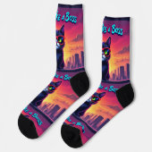 Chaussette Bright Socks RANDOPIX Feline Like A Boss 0039511 (Gauche)