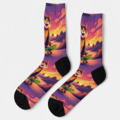 Chaussette Bright Socks RANDOPIX Skateboard Cat 0039510 (Gauche)