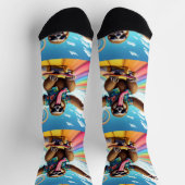 Chaussette Bright Socks RANDOPIX Skateboard Sloth 0039512 (Haut)