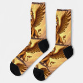 Chaussette Bright Socks UNISEX Crowned Dragon Lion 0040754 (Gauche)