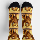 Chaussette Bright Socks UNISEX Crowned Dragon Lion 0040754 (Haut)