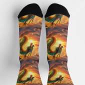 Chaussette Bright Socks UNISEX Emerald Green Dragon 0040753 (Haut)