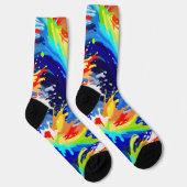 Chaussette Brillant Gras Fun Peinture Splatz Asymétrique (Droite)