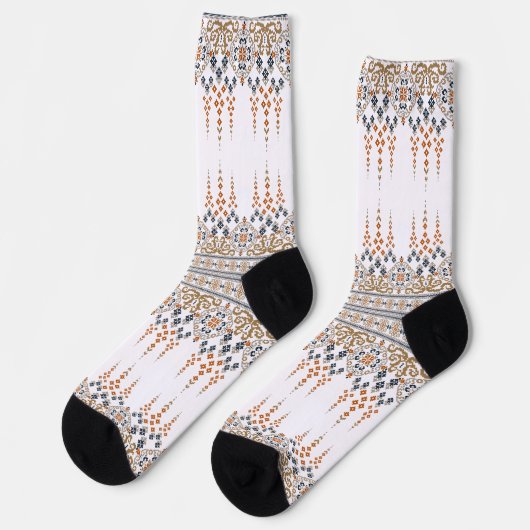 Chaussette Broderie de croix florale (Gauche)