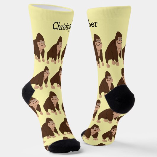 Chaussette Brown Gorilla Design Personalised (Angulaire)