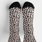 Chaussette Brown noir et Empreinte de léopard blanc (Haut)