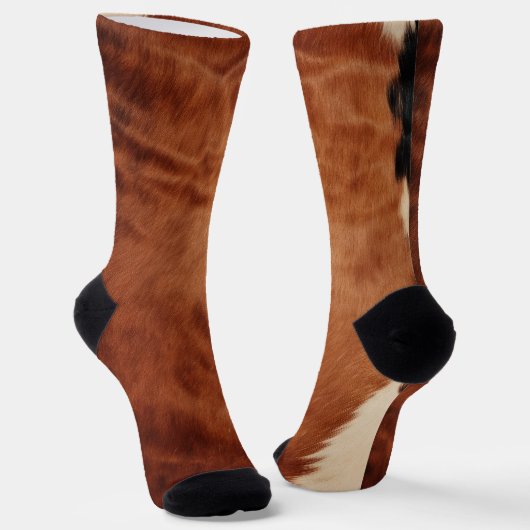 Chaussette Brown Noir Noir Faux Cowhide (Angulaire)