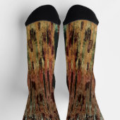 Chaussette Brown Orange Black Funky Camouflage Abstrait (Haut)