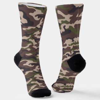 Chaussette Brown, Vert, Style Camouflage Tan