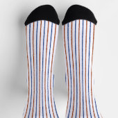 Chaussette Brun et rayures bleu marine (Haut)