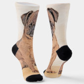 Chaussette Bruxelles Griffon Smooth Painting Original Chien A (Angulaire)