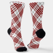 Chaussette Buchanan tartan rouge blanc plaid (Angulaire)