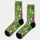 Chaussette Buddy l'elfe et les icônes de Noël Chaussettes Mot (Gauche)