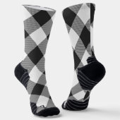 Chaussette Buffalo Check White and Black Squares Plaid (Angulaire)