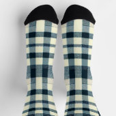 Chaussette Buffalo classique Plaid Rustique Bleu Blanc & Noir (Haut)