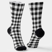 Chaussette Buffalo Plaid Black White Classic Holiday Fun (Angulaire)