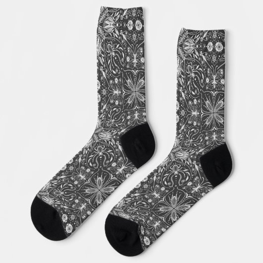 Chaussette Bugs, blanc cassé sur noir (Gauche)