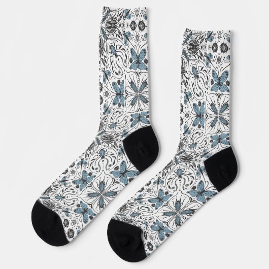 Chaussette Bugs, noir et bleu (Gauche)