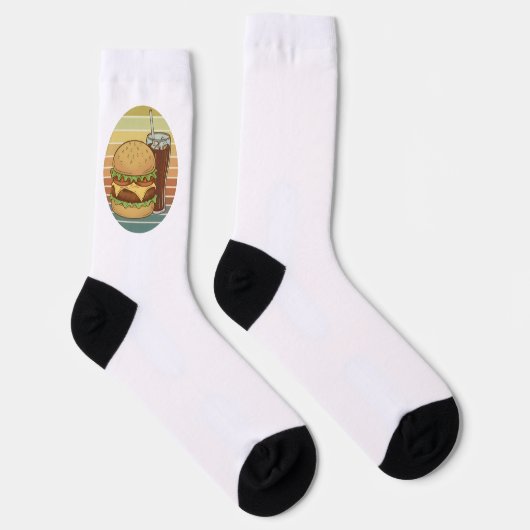 Chaussette Burger et cola rétro. (Droite)