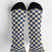 Chaussette Butter yellow and blue checkered board pattern (Haut)