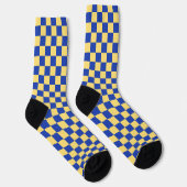 Chaussette Butter yellow and blue checkered board pattern (Droite)