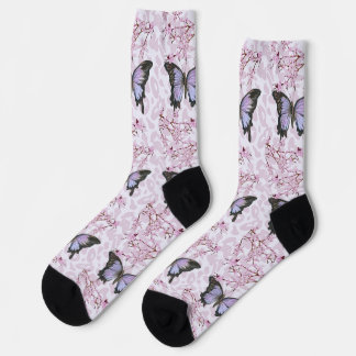 Chaussette butterfly and pink
