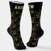 Chaussette Buveur de cidre personnalisé à motif de pommes (Angulaire)