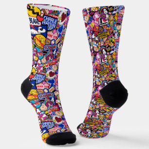 Chaussette cacahuètes Motif de patchs Mixtape
