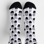 Chaussette Cacti Black Line Art Grand Motif (Haut)