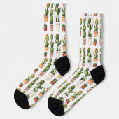 Chaussette Cactus en pots avec fleurs (Gauche)