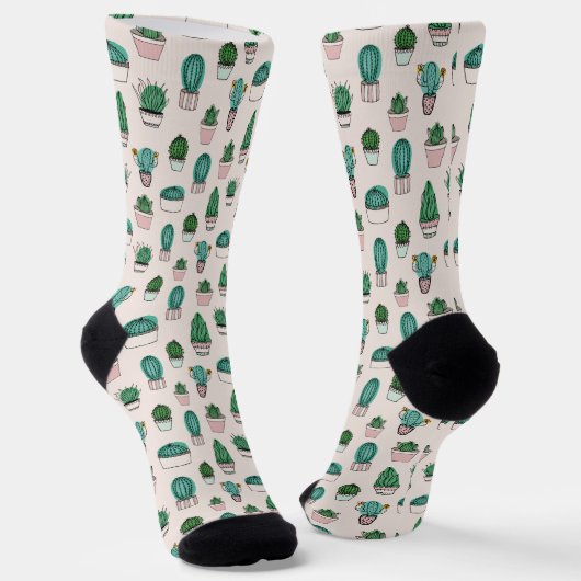Chaussette Cactus succulents pots plante motif (Angulaire)