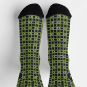Chaussette Cadeau de monogramme à clé grecque néon vert perso (Haut)