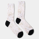 Chaussette Cadeau Mariage Gold Elegant Main tiré Florals (Droite)