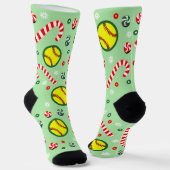 Chaussette Cadeaux de Noël de softball chaussettes (Angulaire)