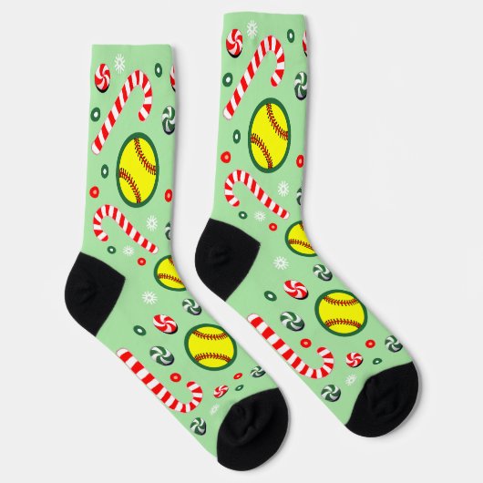 Chaussette Cadeaux de Noël de softball chaussettes (Droite)
