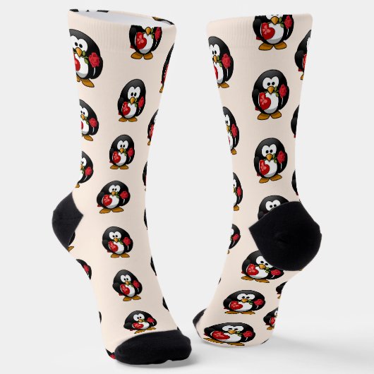 Chaussette Cadeaux de pingouin pour la Saint-Valentin (Angulaire)