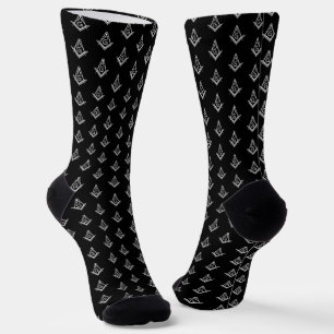 Chaussette Cadeaux maçonniques Modèle noir et blanc Freemason