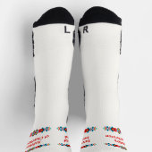 Chaussette Cadre tribal pour votre nom en blanc (Haut)