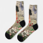 Chaussette Café Lady Victorian Femme Rose Classy (Gauche)
