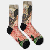Chaussette Café Lady Victorian Femme Rose Classy (Droite)