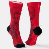 Chaussette Calavera en rouge (Angulaire)