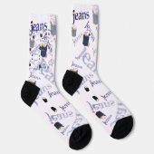 Chaussette Calcetines de estampado integral con azul jeans (Droite)