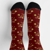 Chaussette Calligraphie de la Saint-Valentin rouge (Haut)