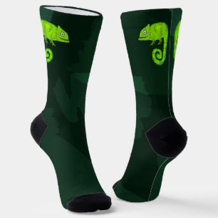 Chaussette Caméléon vert mignon