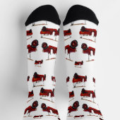 Chaussette Camions Vintages rouges, Chaussettes d'équipage (Haut)