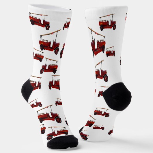 Chaussette Camions Vintages rouges, Chaussettes d'équipage (Angulaire)