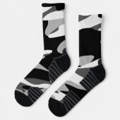 Chaussette camo noir et gris abstrait (Gauche)