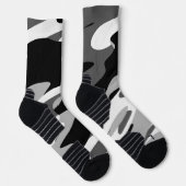 Chaussette camo noir et gris abstrait (Droite)
