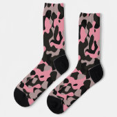 Chaussette Camo rose et noir (Gauche)