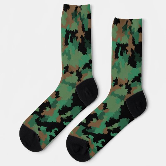 Chaussette Camouflage de la jungle verte de l'armée Design Mo (Gauche)